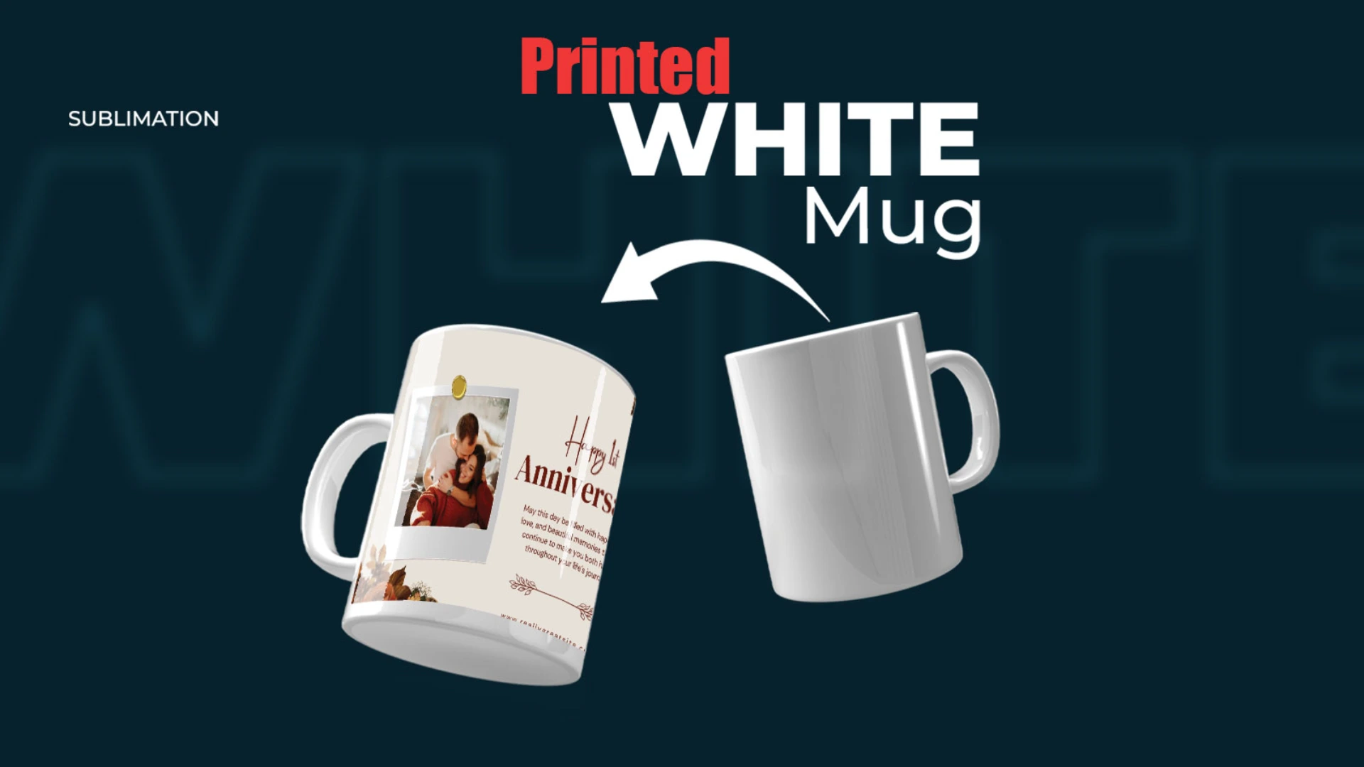 sublimation white mug print